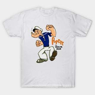 เสื้อยืดวินเทจGildan เสื้อท็อปส์ ลาย Popeye Sailor สําหรับผู้ชาย และผู้หญิงS-5XL