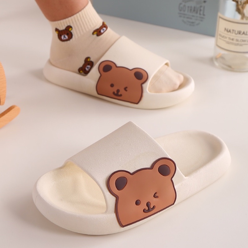 รองเท้าแตะนิ่มลายหมี-ลายน่ารัก-พร้อมส่งในไทย