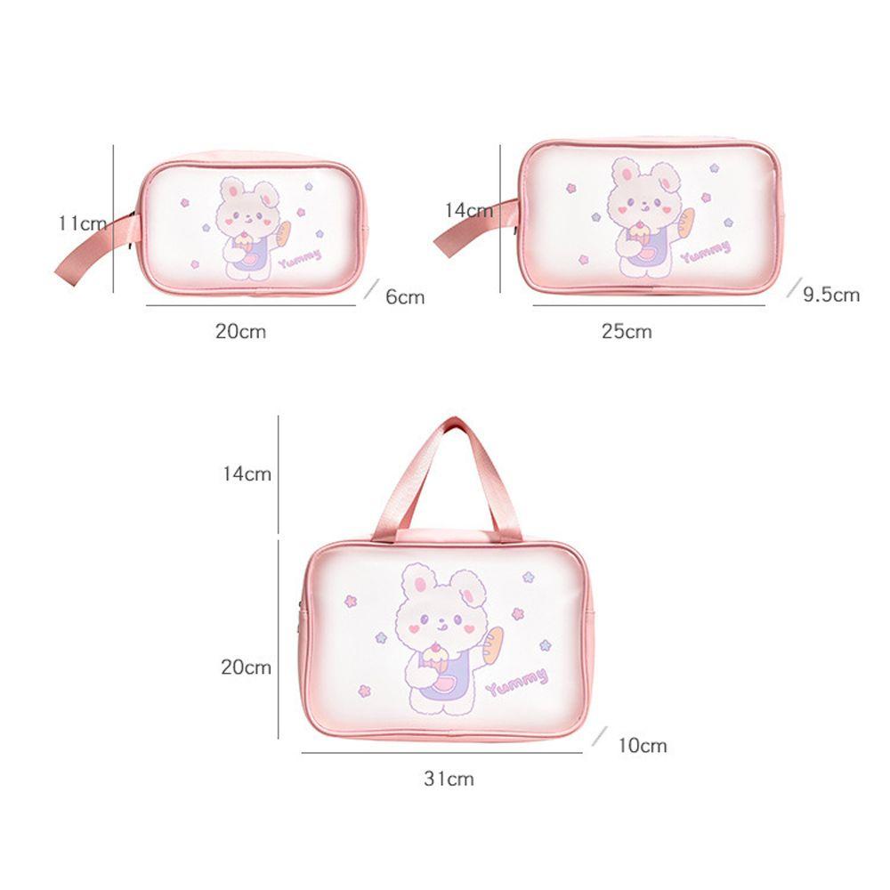 expen-กระเป๋าเครื่องสําอางน่ารักน่ารักสะดวกใสการ์ตูนหมีถุงเก็บพีวีซี