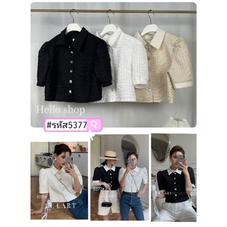 เสื้อแขนสั้น ผ้านูน #5377อ 📌ฟรีไซส์👉รอบอก 38-40"ความยาว 18" 👉รายละเอียดอื่น เลื่อนดูใต้โพส👇 (เลื่อนให้สุด)👇