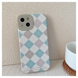 เคส สำหรับ ไอโฟน เคสซิลิโคน สินค้าพร้อมส่งจากไทย case สำหรับ iPhone 11 12 13 Promax สามเหลี่ยมสลับฟ้าชม TPU-R1653