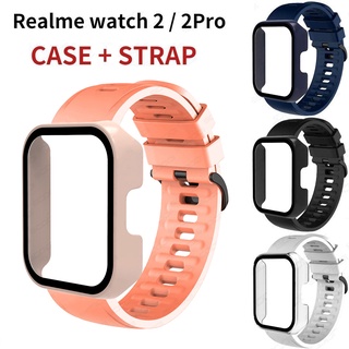 2in1 สายนาฬิกา + เคสสำหรับ Realme Watch 2 / Realme 2 Pro สายนาฬิกาอัจฉริยะแบบกระจก + ฝาครอบ