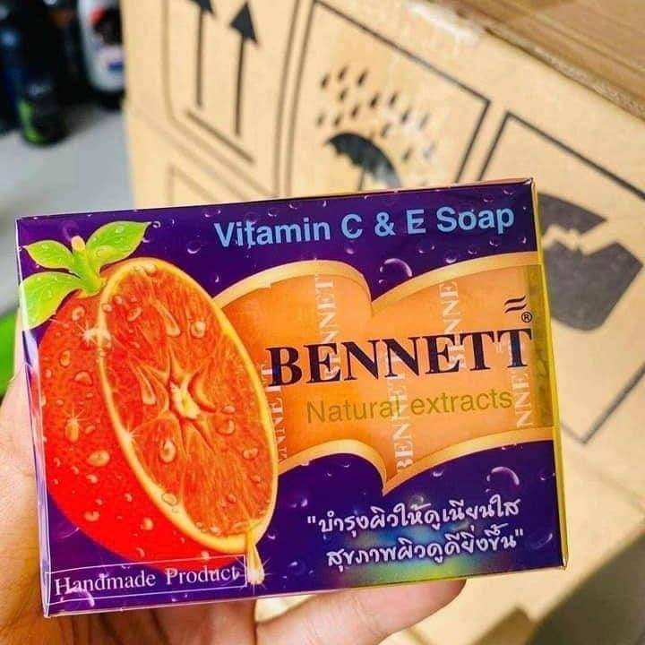 4ก้อน-ของแท้-bennett-vitamin-c-amp-e-soap-natural-สบู่วิตามิน-อี-เบนเนท-130กรัม-เบนเนทส้ม-เบนเนทซีแอนด์อี-สบู่เบนเนท