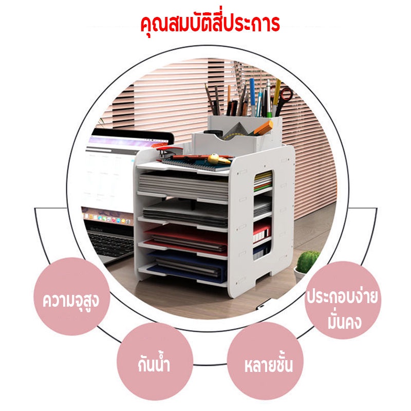 ชั้นวางเอกสาร-a4-เก็บเอกสาร-เครี่องเขียน-วัสดุไม้พาสวูด-จัดเก็บอุปกรณ์สำนักงาน