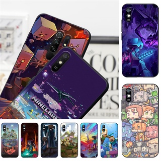 เคสโทรศัพท์มือถือ ซิลิโคน กันกระแทก ลายเกม Minecraft สําหรับ Redmi 9 9A 9T 9 Prime 9C NFC