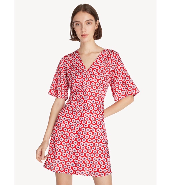 Pomodoro Trailing Flower Ruffle Hem Dress (colour options)