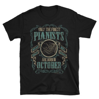 เสื้อยืดพิมพ์ลายแฟชั่น เสื้อยืดลําลอง พิมพ์ลาย PIANO PIANISTS Born in OCTOBER Music เข้ากับทุกการแต่งกาย แฟชั่นฤดูร้อน ส