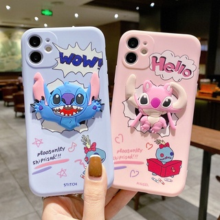 Compatible For Samsung Galaxy A23 A14 A34 A54 A03S A02S A12 M12 A22 LTE M32 M22 A21S A02 M02 A32 A72 A52 A52S A11 M11 A31 A71 A51 A70 A10S A20S A30S A50S A10 M10 A20 A30 A50 A7 2018 เคสโทรศัพท์ซิลิโคน ลายการ์ตูน Stitch 3 มิติ สําหรับ