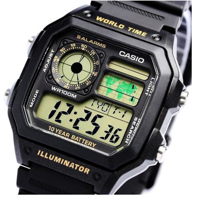 นาฬิกาสมาร์ทวอช-สมาร์ทวอช-casio-ของแท้ประกันศูนย์-นาฬิกาผู้ชาย-รุ่น-ae-1200wh-ae-1200whd-smileytime-ขายของแท้-ประกันcmg