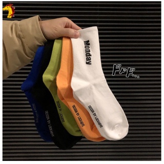 สินค้า w.067 ถุงเท้า ถุงเท้าข้อกลาง ถุงเท้าแฟชั่น (ส่งจากไทย ราคาต่อ1คู่)
