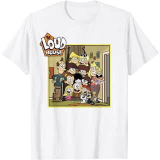 เสื้อยืดผ้าฝ้ายพิมพ์ลาย ไอเทมเด็ด!!เสื้อยืด พิมพ์ลายโปสเตอร์ The Loud House Group Shot สําหรับครอบครัว และผู้ใหญ่