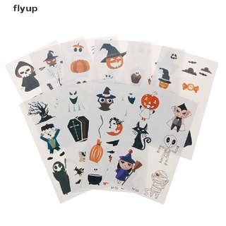 Flyup สติกเกอร์รอยสักเรืองแสง ลายแม่มด ฮาโลวีน 10 แผ่น