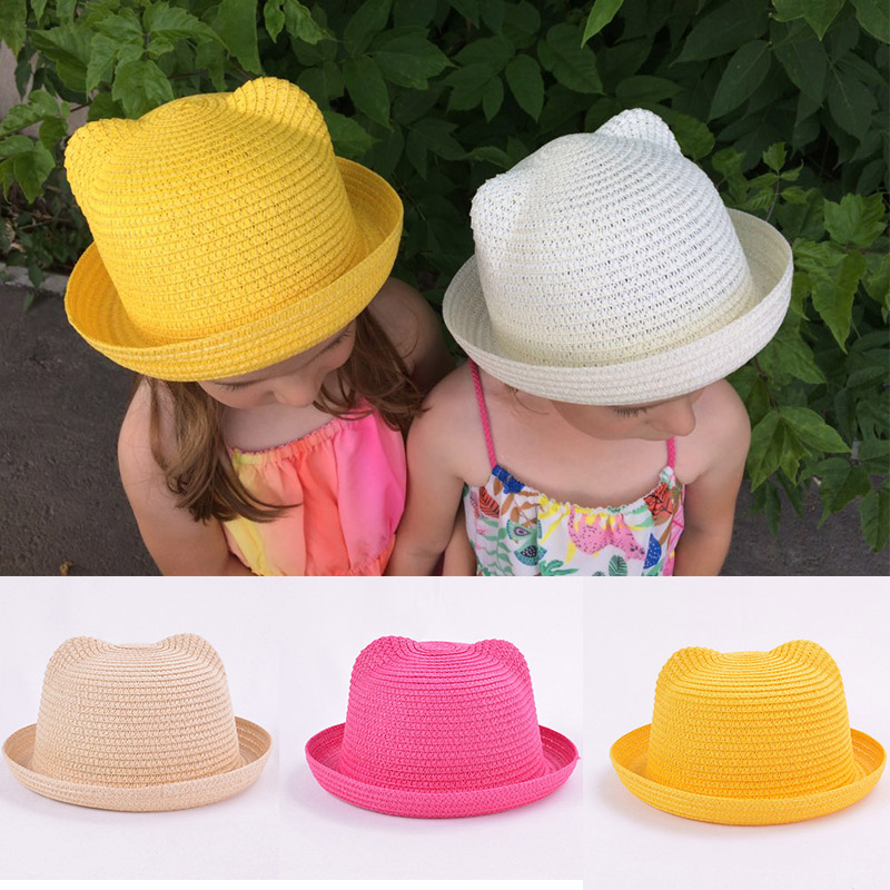 หมวกฟางหูน่ารักสําหรับเด็ก-bonnet-caps-caps