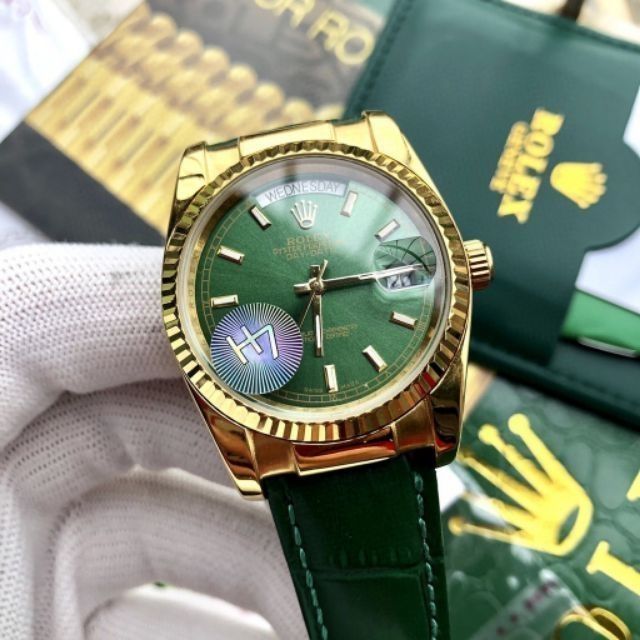 rolex-rolex-ดูนาฬิกาแฟชั่นผู้ชายสีเขียวสดขนาดเล็ก