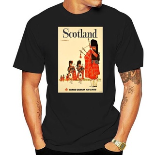 เสื้อยืด พิมพ์ลาย Scotland สไตล์วินเทจ ย้อนยุค สําหรับวันหยุด บ้านสามารถปรับแต่งได้