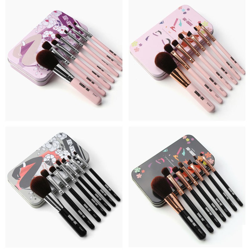 พร้อมส่ง-เซทแปรงแต่งหน้า-factory-direct-maange-maange-beginner-7-iron-box-makeup-set-brush-beauty-tools-one-generation