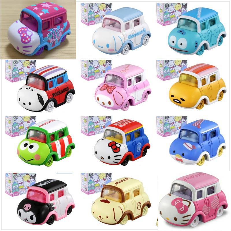 ของเล่นเด็กtomica-takara-tomy-โมเดล-sanrio-hello-kitty-รถเหล็ก-โมเดลรถยนต์ของเล่นสําหรับเด็ก