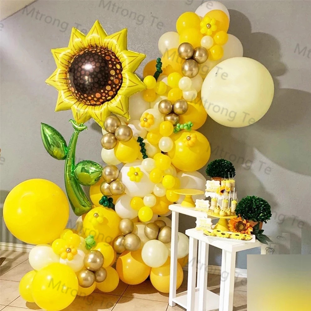 ลูกโป่งฟอยล์-สําหรับตกแต่งงานแต่งงาน-วันเกิด-วันวาเลนไทน์-155-ชิ้น-39-s-day-event-party-อุปกรณ์ยางสีเหลือง