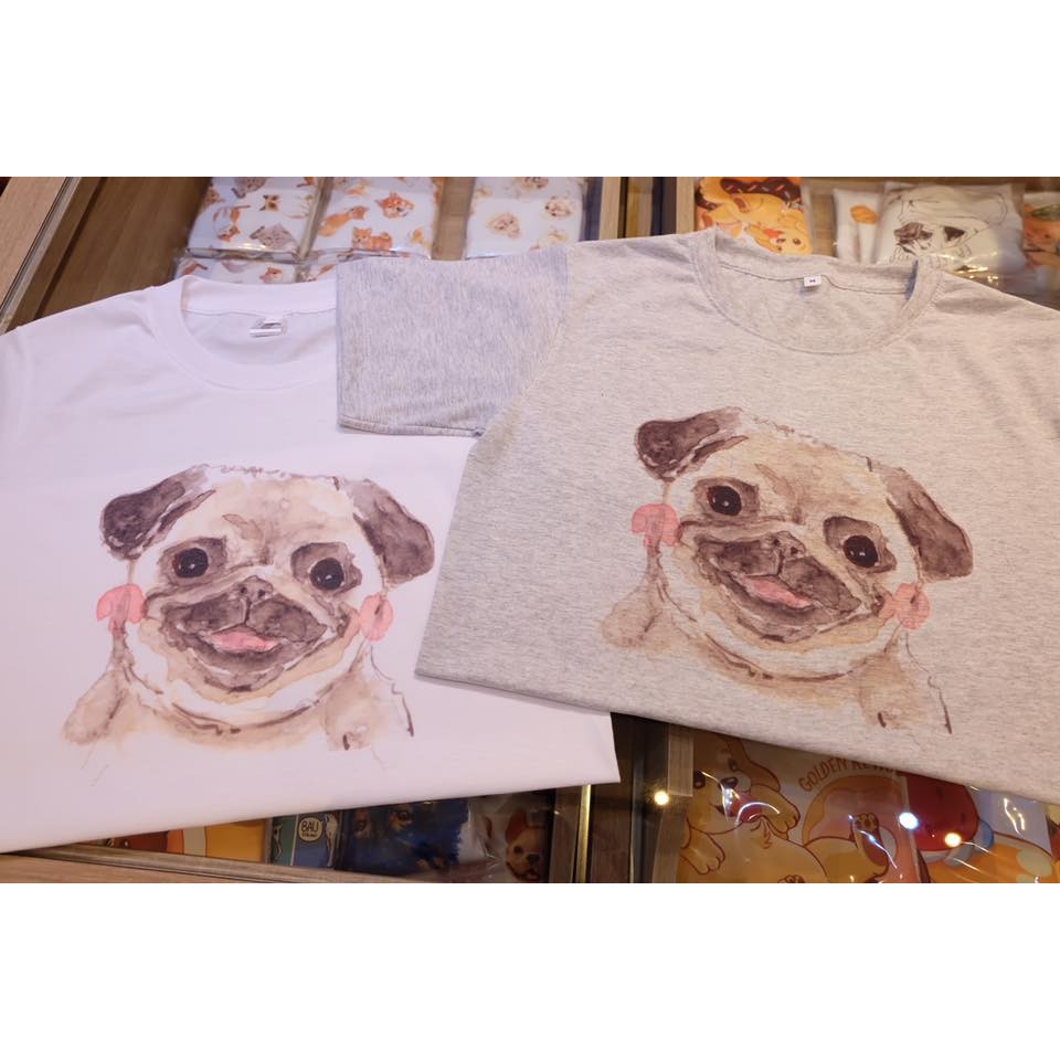 เสื้อยืดโอเวอร์ไซส์pug-t-shirt-ปั๊ก-9095s-3xl