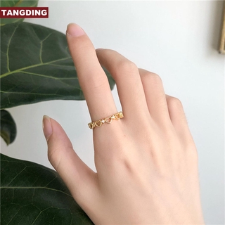 ภาพหน้าปกสินค้า【COD Tangding】Japan and South Korea Hollow Heart Finger Ring Female Ins Style Fashion Simple Rings for Girls ซึ่งคุณอาจชอบสินค้านี้