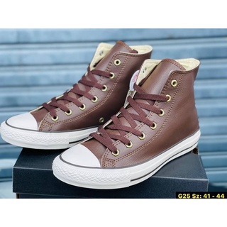 Converse หนังหุ้มข้อ รองเท้าผ้าใบผูกเชือกพร้อมกล่อง