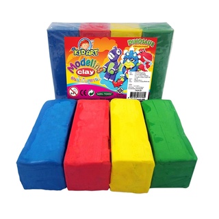 คิดอาร์ท ดินน้ำมัน4สี 454กรัม/แพ็ค ดินน้ำมันไร้สารอันตราย Kidart Modeling Clay 4Colors 450g./Pc