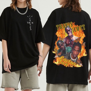 T-shirt  เสื้อยืดแขนสั้น พิมพ์ลาย Rapper Travis Scott Cactus Jack สไตล์ฮิปฮอป ขนาดใหญ่ คุณภาพสูง สําหรับผู้ชาย และผู้หญิ
