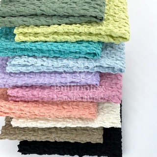 ผ้ารัฟเฟิล Ruffle ผ้ายับย่น เนื้อคอตตอน ใส่สบาย ไม่ร้อน ไม่ระคายเคืองผิว มีลายในตัว ขนาด 1 Kg พร้อมส่ง