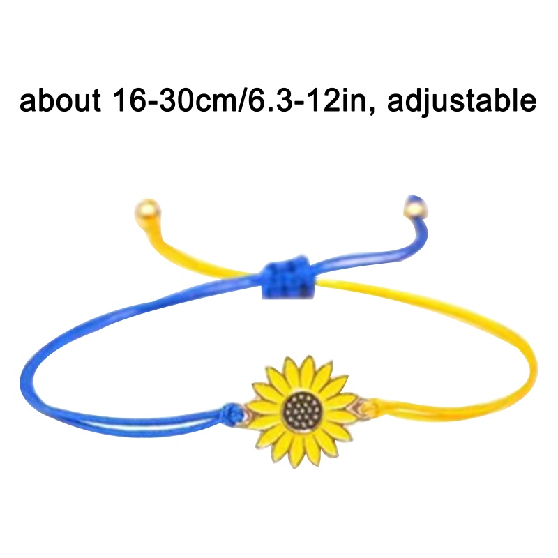 arin-สร้อยข้อมือเชือกถัก-แฮนด์เมด-ลายดอกทานตะวัน-ปรับได้-สีฟ้า-สีเหลือง-1-2-ชิ้น