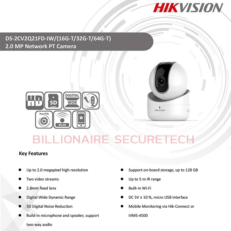 ภาพหน้าปกสินค้าHIKVISION IP CAMERA กล้องวงจรปิดระบบ IP รุ่น DS-2CV2Q21FD-IW (2.8 mm) ความละเอียด 2 ล้านพิกเซล จากร้าน billionaire_securetech บน Shopee