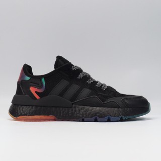 adidas originals nite jogger boost รองเท้าวิ่งสีดําสําหรับผู้ชายและผู้หญิง FV4545