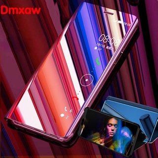 เคสโทรศัพท์ แบบฝาพับหนังและกระจกอัจฉริยะ สีใส สำหรับ Samsung Galaxy Note 20 Ultra A71 A51 5G S20 FE 2020 A70E A41