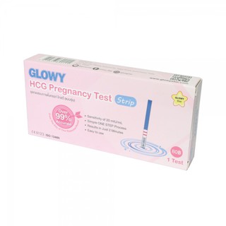 GLOWY HCG TEST STRIP จุ่ม (PREG TEST) ชมพู ชุดทดสอบการตั้งครรภ์ โกลวี่ แบบจุ่ม