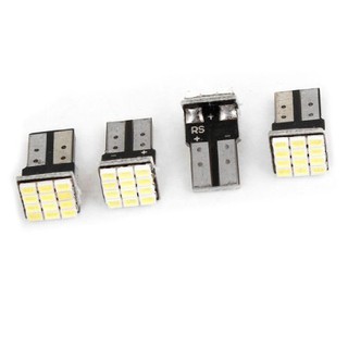 หลอดไฟ T 10 W 5 W White CANbus 1206 12 SMD LED 12 V Bulb Lamp X 4