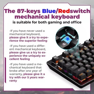 ภาพขนาดย่อของภาพหน้าปกสินค้าLEAVEN K550 Mechanical Keyboard คีย์บอร์ดเครื่องกลถอดเปลี่ยนได้ทันที 87คีย์การเล่นเกมแบบมีสาย RGB จากร้าน _j3k2tzi5k บน Shopee ภาพที่ 4