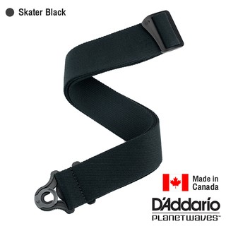 สินค้า D\'Addario® Auto Lock Skater Strap สายสะพายกีตาร์ (50BAL05) แบบผ้าฝ้าย ระบบล็อคหัวหมุดอัตโนมัติ ** Made in Canada **