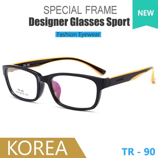 Japan ญี่ปุ่น แว่นตา แฟชั่น รุ่น 1072 C-56 สีดำตัดส้ม วัสดุ ทีอาร์90 TR90 กรอบเต็ม ขาข้อต่อ กรอบแว่นตา Glasses Frame