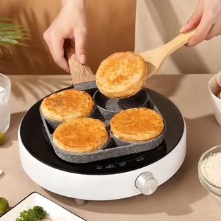 ●2/4 Hole Frying Pot Pan Thickened Omelet Pan Non-Stick Egg Pancake Steak Pan Cooking Ham Pancake Kitchen Pot Breakfast