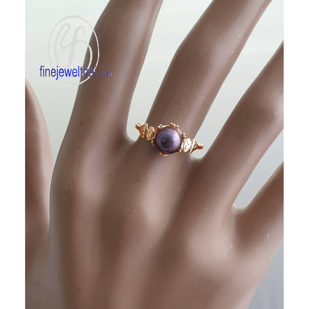 finejewelthai-แหวน-มุกแท้-แหวนเงิน-แหวนมุก-แหวนประจำเดือนเกิด-pearl-silver-ring-r1364pl-b-pg