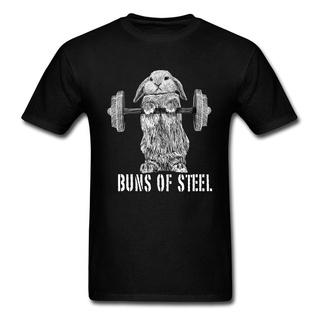 ผ้าฝ้าย 100%เสื้อยืด ผ้าฝ้ายแท้ พิมพ์ลาย Buns of Steel Weight Otter สีดํา สําหรับออกกําลังกายS-3XL