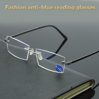 แว่นตาอ่านหนังสือ กรอบโลหะ ป้องกันแสงสีฟ้า คุณภาพสูง สําหรับผู้ชาย