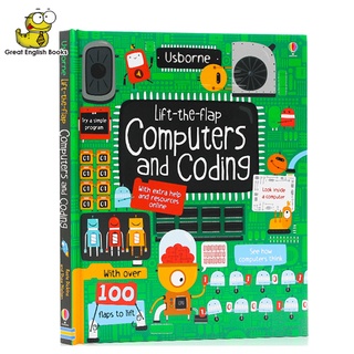 (ใช้โค้ดรับcoinคืน10%ได้) พร้อมส่ง  หนังสือบอร์ดบุ๊ค Usborne Lift the flap Computers and Coding หนังสือภาษาอังกฤษ by GreatEnglishBooks