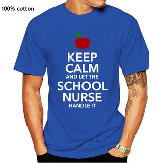 พร้อมส่ง เสื้อยืด พิมพ์ลาย Keep Calm And Let The School Nurse Handle It หลากสีสัน สําหรับพยาบาล โรงเรียนS-5XL