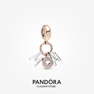 Pandora จี้ตัวอักษร ดอกกุหลาบ ของขวัญวันเกิด สําหรับสุภาพสตรี p825
