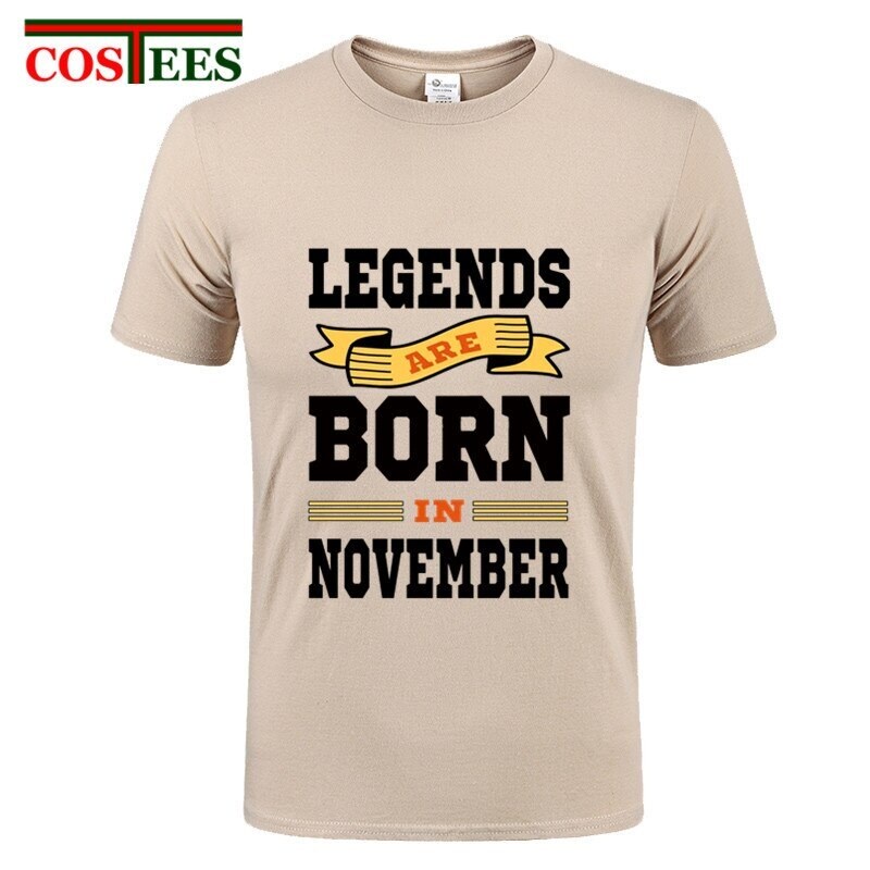 เสื้อยืดผ้าฝ้ายพิมพ์ลายเสื้อยืดผ้าฝ้ายแขนสั้นพิมพ์-legends-are-born-in-november-สําหรับผู้ชาย