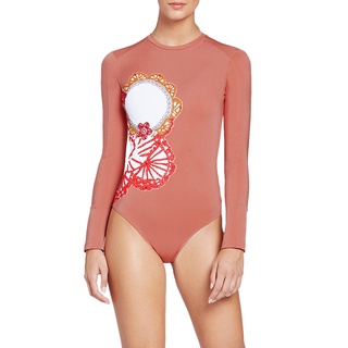 Angelys Balek ชุดว่ายน้ำ รุ่น Collage Long Sleeve Swimsuit รุ่นSS21SW005092012 สีพีช