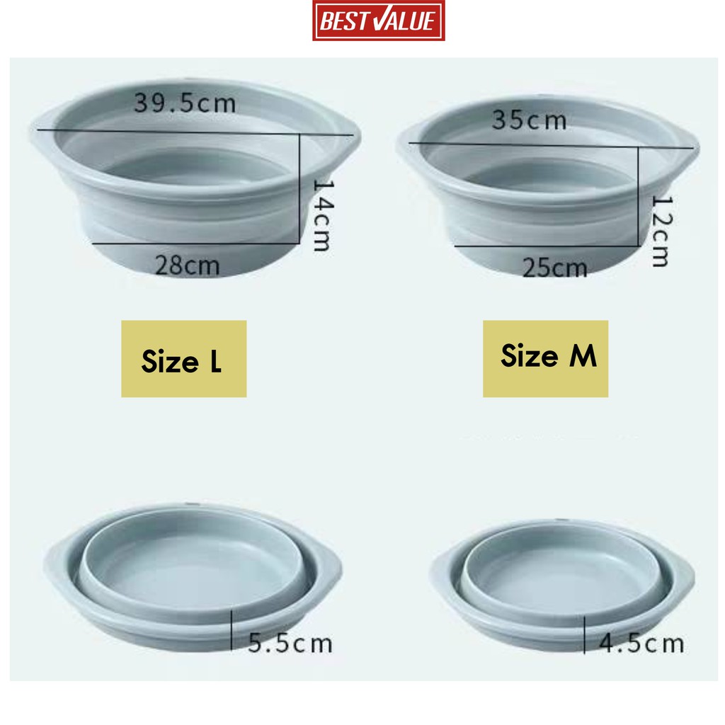 ถูกที่สุด-ส่งจากไทย-best-value-กะละมังพับได้-แข็งแรง-ประหยัดพื้นที่-ใช้งานได้หลากหลาย-มีไซส์-m-l-xl-มาใหม่ให้เลือก