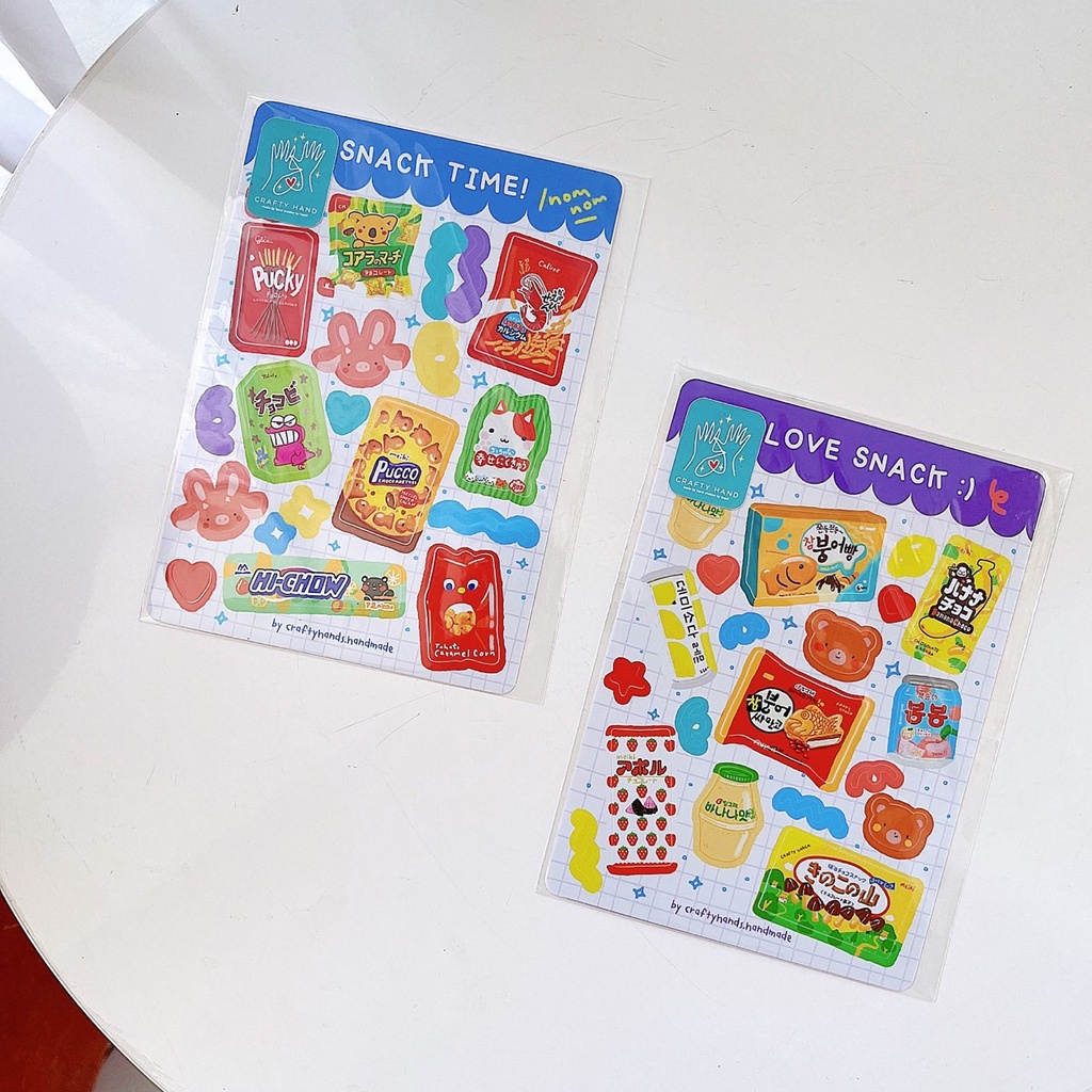 สติ๊กเกอร์ขนมของหวาน Snack Stickers แบรนด์ Craftyhands.handmade ...