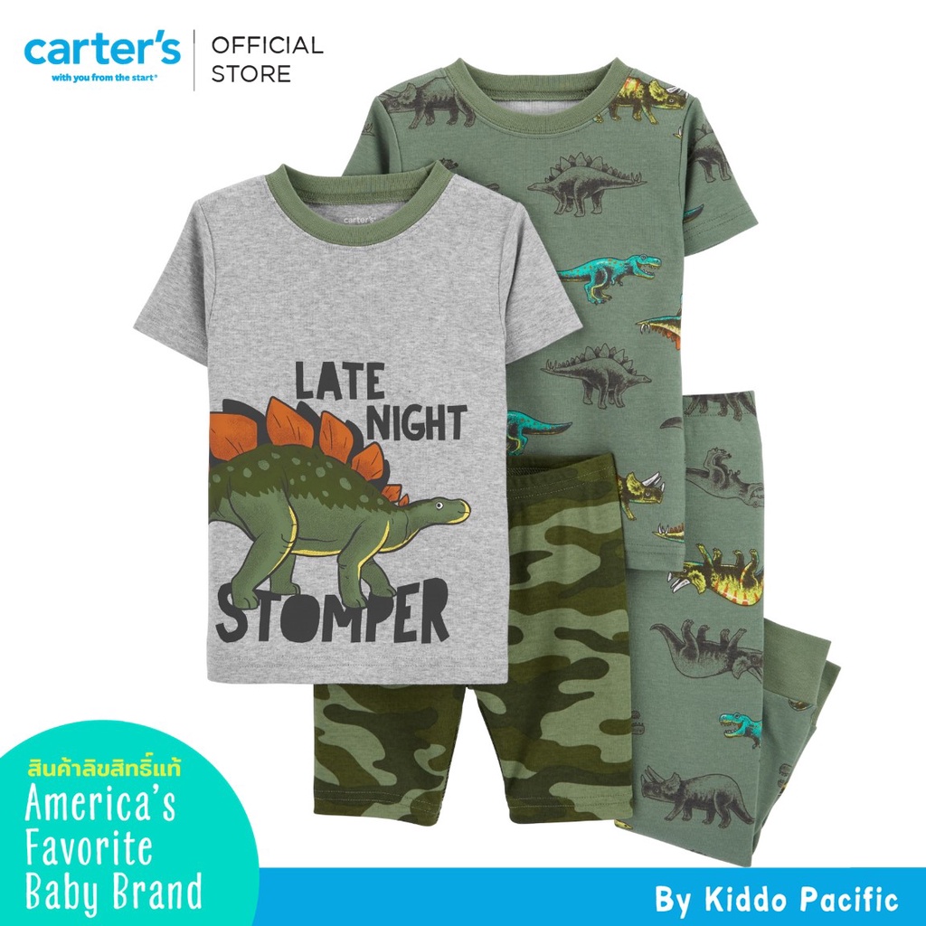 carters-short-sleeve-pants-4pc-dino-l8-คาร์เตอร์เสื้อผ้าเซท-2-ชุด-เสื้อพร้อมกางเกง
