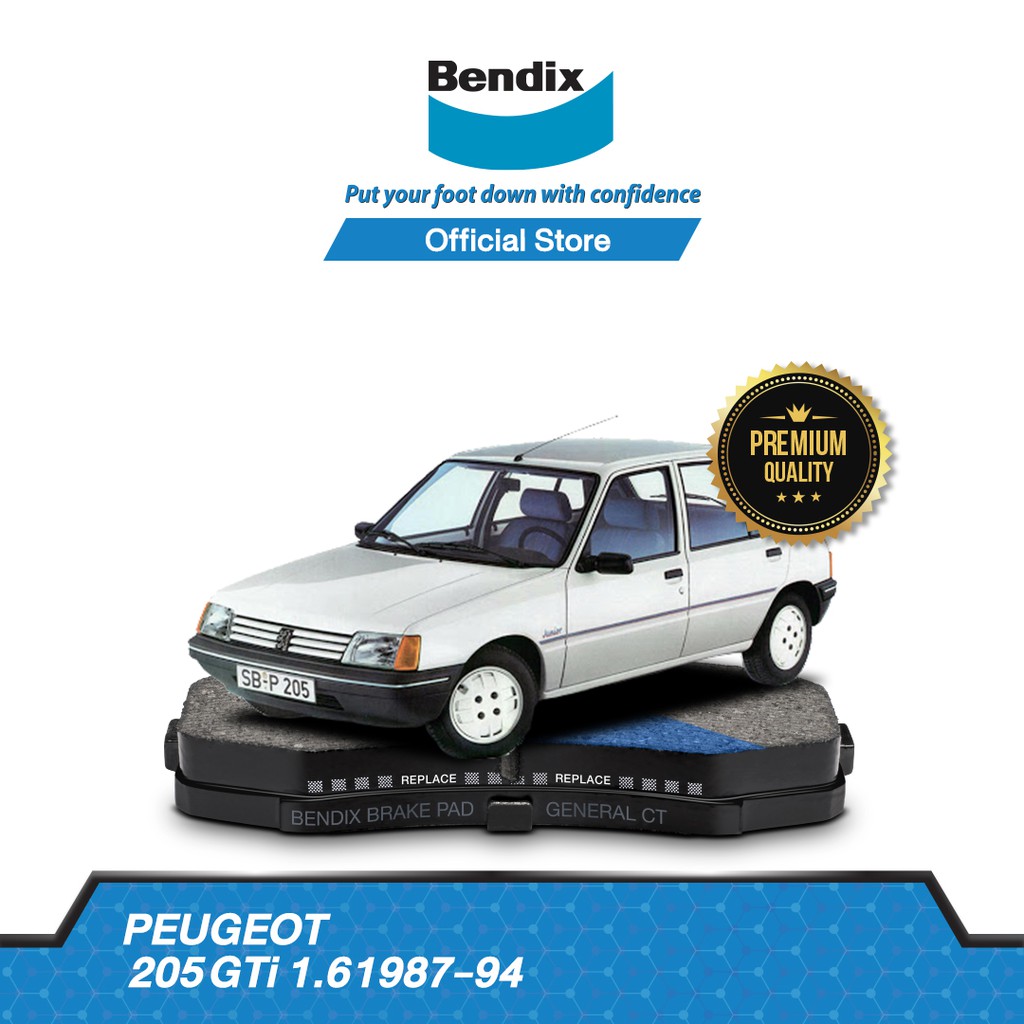 bendix-ผ้าเบรค-peugeot-205-gti-1-6-ปี-1987-94-ดิสเบรคหน้า-ดิสเบรคหลัง-db1182-db1301